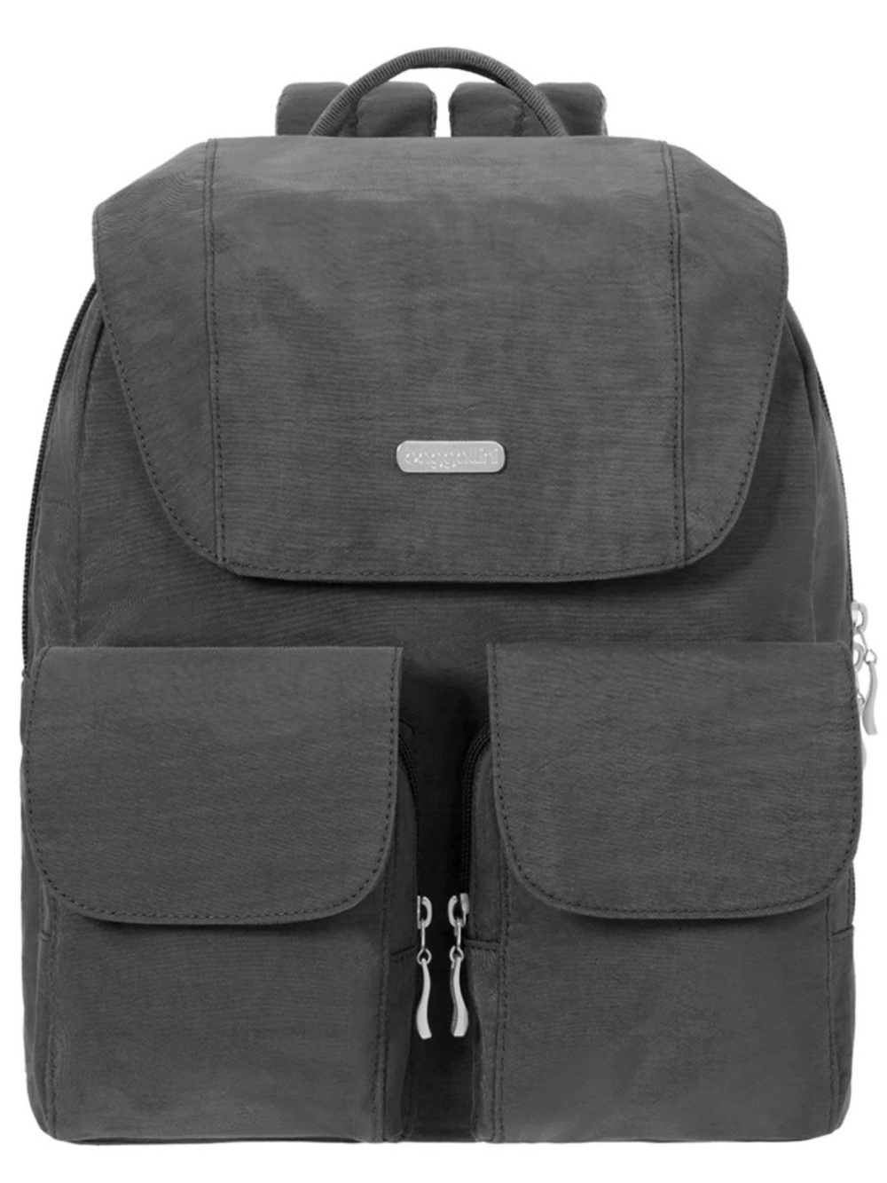 Baggallini Mission Backpack Charcoal Travel Lightweight Water-Resistant Nylon